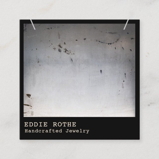 Cool Edgy Rustic  Necklace Display  Square Square Square Business Card (Front)