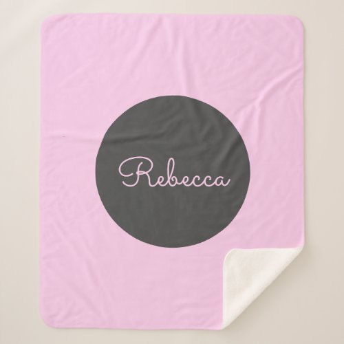 Cool Editable Pink Retro_Modern Script Design Sherpa Blanket