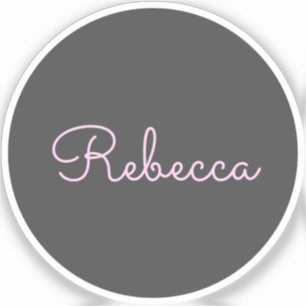 Cool Editable Pink Retro-Modern Script Design Sticker