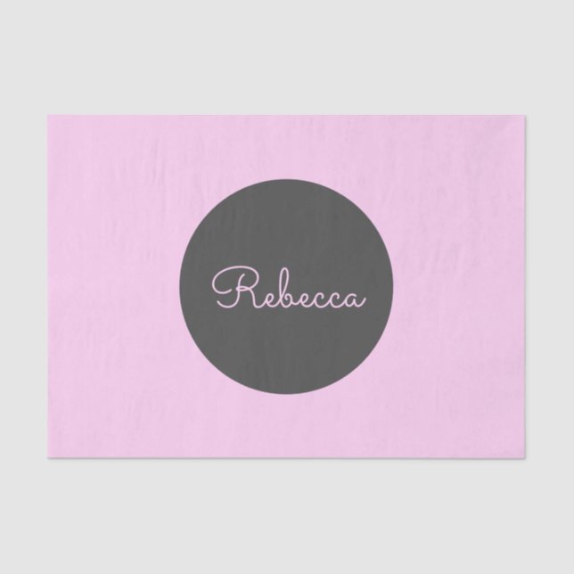 Cool Editable Pink Retro-Modern Script Design Tissue Paper (Front)