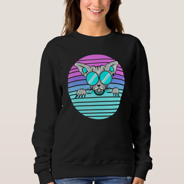 Cool Egyptian Retro Cat Sunset 1 Sweatshirt (Front)