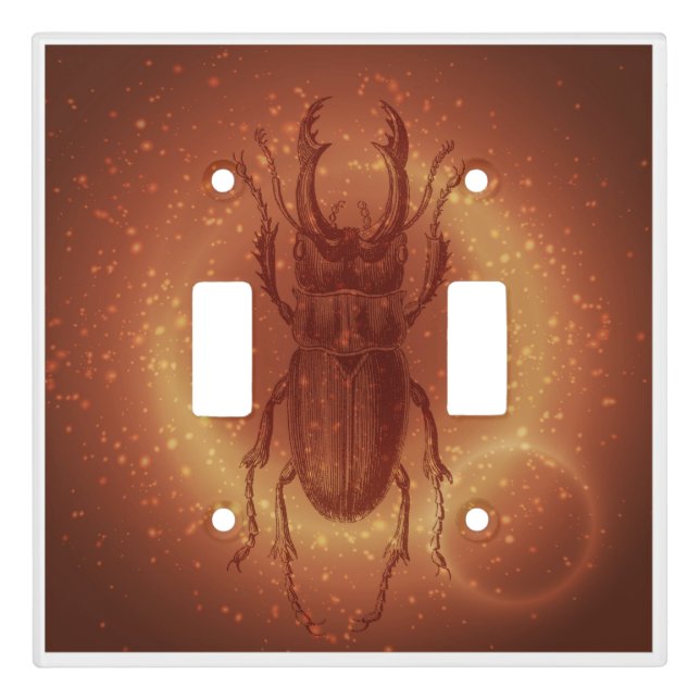 Cool Egyptian Scarab Beetle Double Switch Plate (Front)