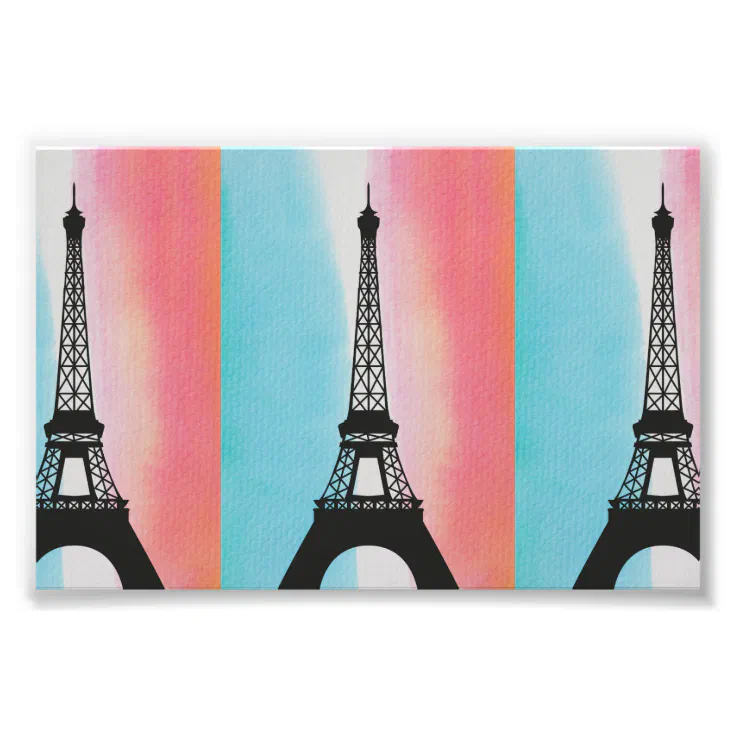 Cool Eiffel Tower Paris colourful background Photo Print | Zazzle