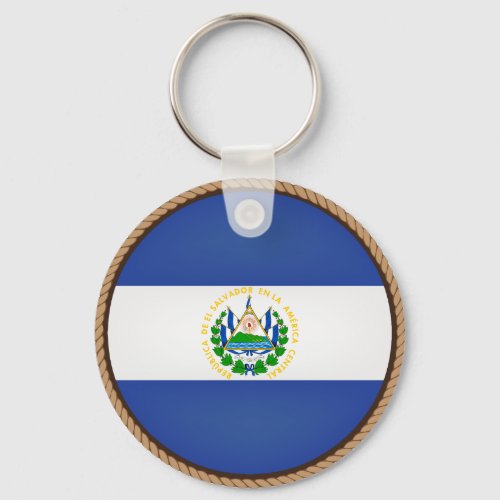 Cool El Salvador Flag Seal Keychain