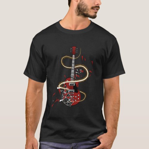 Cool Electric Guitar Long Sleeve Graphic Guitarist T_Shirt