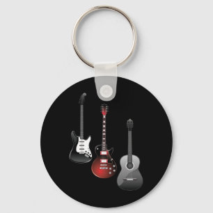 Cool Electric Guitars for Music Lovers Custom Gift Keychain