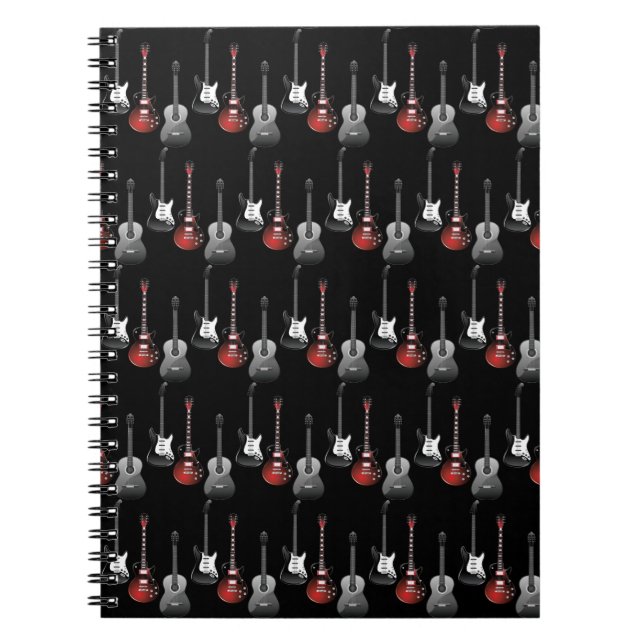 Cool Electric Guitars for Music Lovers Gift Notebook (Front)