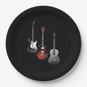 Cool Electric Guitars for Music Lovers Gift Paper Plates
