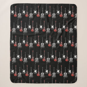 Cool Electric Guitars for Music Lovers Gift Sherpa Blanket