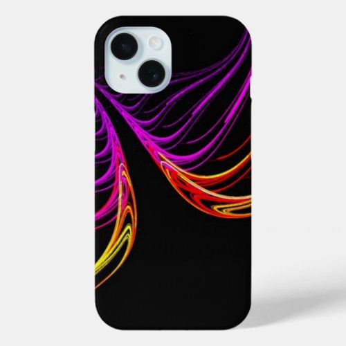 cool electric neon pink fuschia laser abstract iPhone 15 case