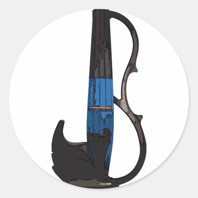 Cool Electric Violin Sticker! Classic Round Sticker (Front)