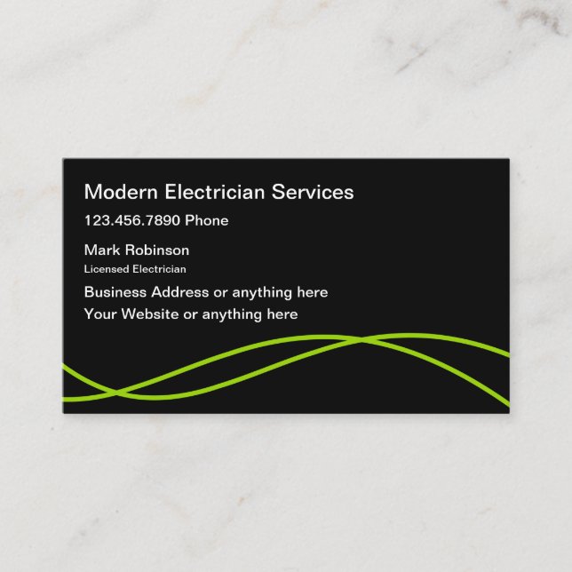 Cool Electrician Business Cards (Front)