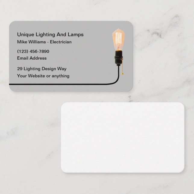 Cool Electrician Editable Business Cards Design (Front/Back)