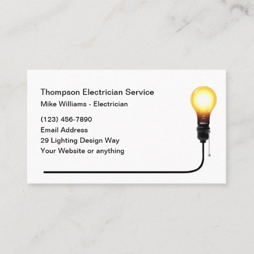 Cool Electrician Editable Business Cards Template