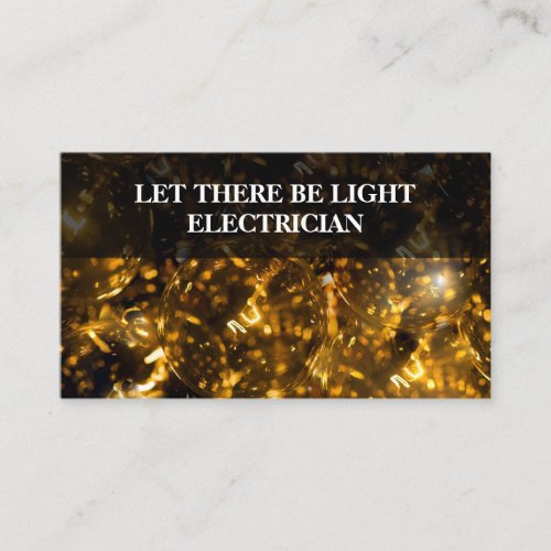 Cool Electrician Light Bulbs Background Business Card