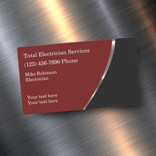 Cool Electrician Modern Business Card Magnet