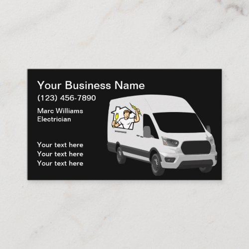 Cool Electrician Service Editable Business Cards