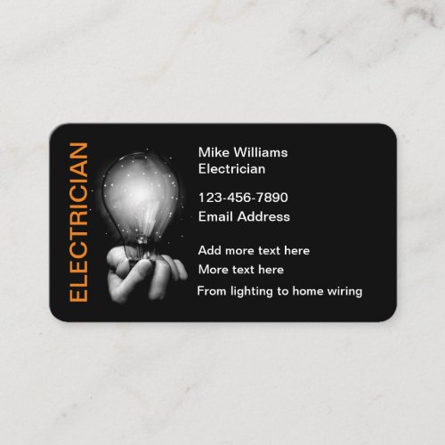 Cool Electrician Theme Business Cards