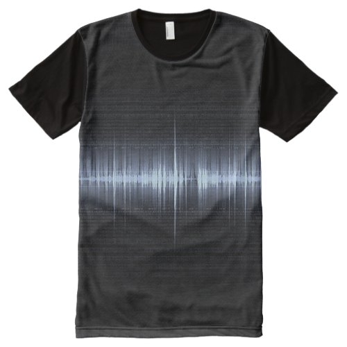 Cool Electrocardiogram Design Black Blue All_Over_Print T_Shirt
