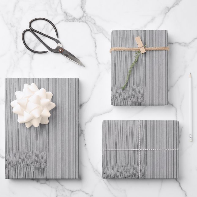 Cool elegant Black and White bamboo wood print Wrapping Paper Sheets (Front)