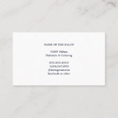Cool Elegant Blue Pink White Hair Stylist Business Card (Back)
