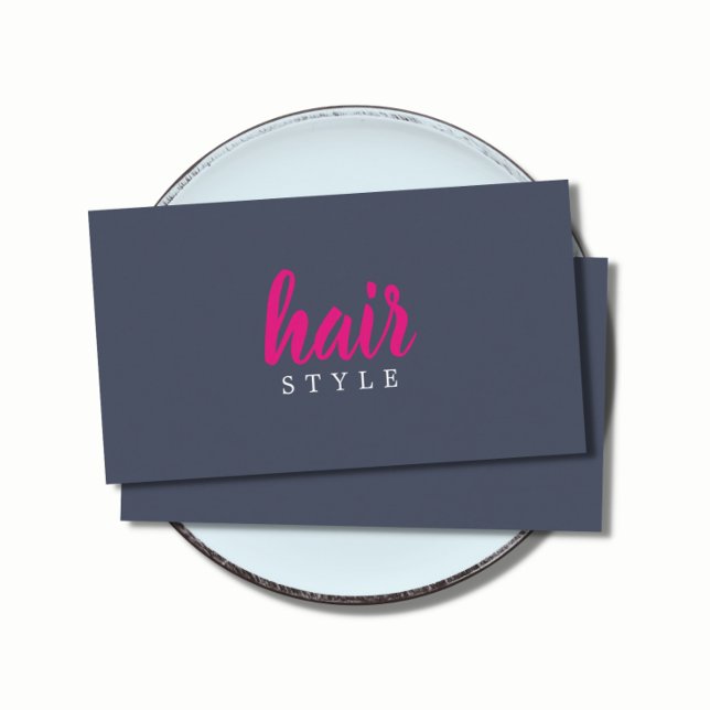 Cool Elegant Blue Pink White Hair Stylist Business Card
