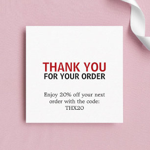 Cool Elegant Bold Red Thank You Card Coupon