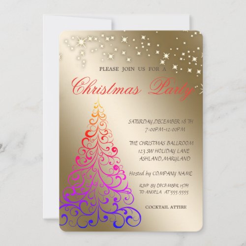 Cool Elegant Christmas Tree Corporated Christmas  Invitation