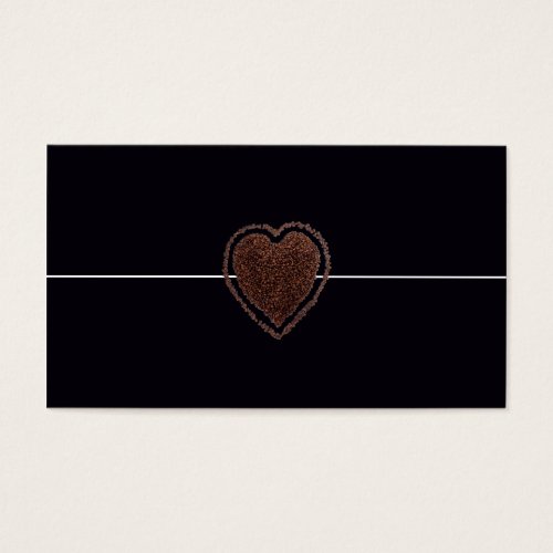 Cool Elegant Coffee Heart Modern Black and White Business Card