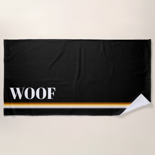 Cool Elegant Gay Bears Pride Flag Woof Beach Towel