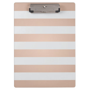 Cool Elegant Girly Rose Light Grey Striped Clipboard