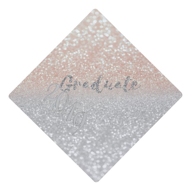 Cool Elegant Glitter Bokeh Graduate 2019 Graduation Cap Topper (Front)