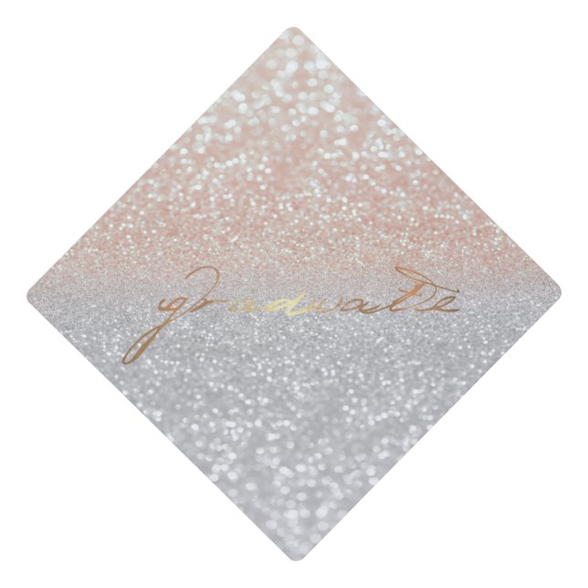 Cool Elegant Glitter Bokeh Graduate Graduation Cap Topper (Front)