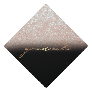 Cool Elegant Glitter Bokeh Ombre Graduate Graduation Cap Topper