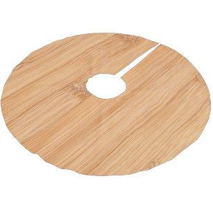 Cool elegant light brown bamboo wood print brushed polyester tree skirt