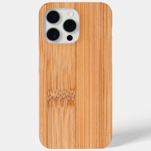 Cool elegant light brown bamboo wood print iPhone 15 pro max case