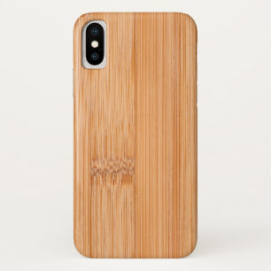 Cool elegant light brown bamboo wood print iPhone x case