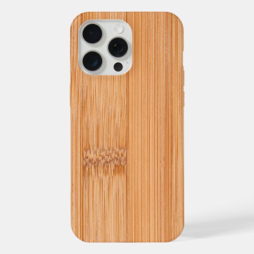 Cool elegant light brown bamboo wood print iPhone 15 pro max case