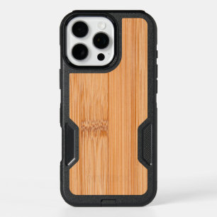 Cool elegant light brown bamboo wood print iPhone 16 pro max case