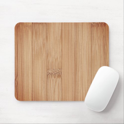 Cool elegant light brown burnt bamboo wood print mouse pad