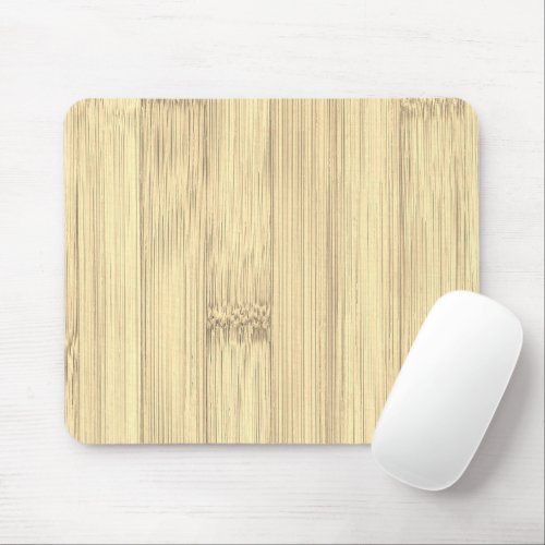 Cool elegant light sepia yellow bamboo wood print mouse pad