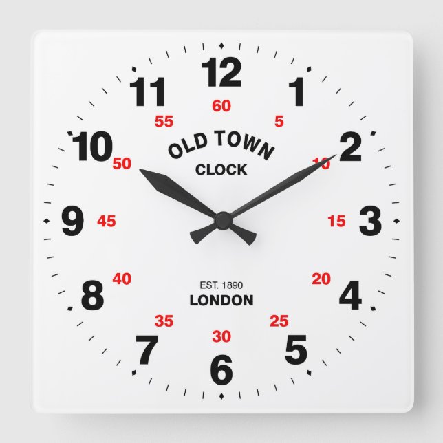 Cool & Elegant Old Town London Square Wall Clock (Front)
