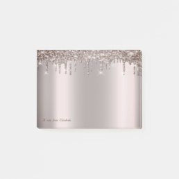 Cool Elegant Rose Gold Glitter Drips Post-it Notes