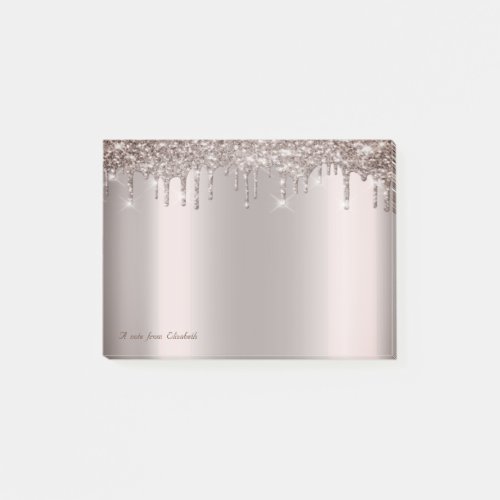 Cool Elegant Rose Gold Glitter Drips Post_it Notes