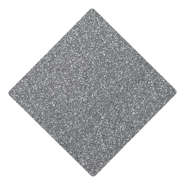 Cool Elegant Silver Glitter Graduation Cap Topper (Front)
