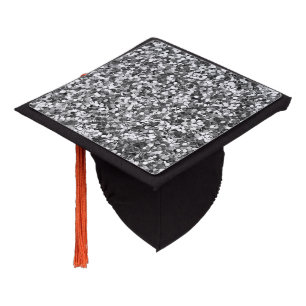 Cool Elegant Silver Sequins Graduation Cap Topper