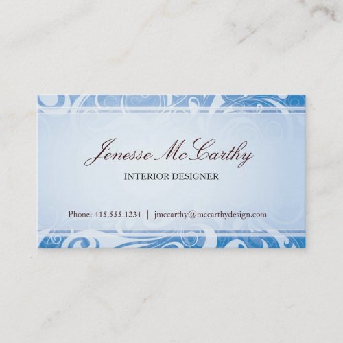 Cool Elegant Swirls Blue Business Card