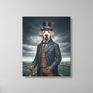Cool Elegant Victorian Steampunk Labrador Dog Art Canvas Print