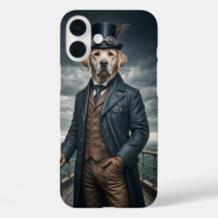 Cool Elegant Victorian Steampunk Labrador Dog Art iPhone 16 Plus Case