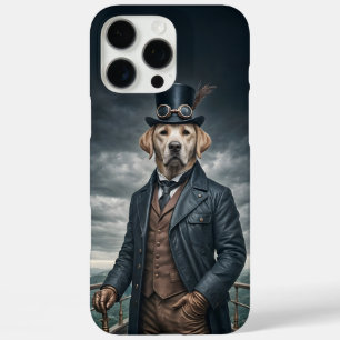 Cool Elegant Victorian Steampunk Labrador Dog Art iPhone 16 Pro Max Case